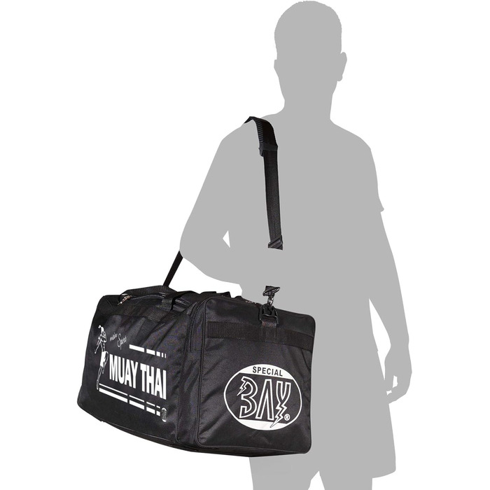 Спортивна сумка BAY XL для тайського боксу, Muay Thai, K-1, MMA, чорна, 70x32x30 см, принт Таїланд