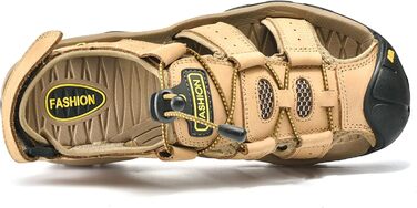 Чоловічі сандалі з натуральної шкіри для відпочинку, трекінгу та риболовлі. Легкі, дихаючі сандалі на літо (47 EU, Хакі)