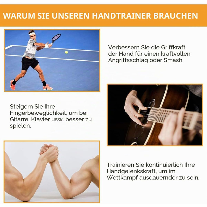 Griffkraft Trainer Set 50-250 LBS: Розвиток сили рук, кистей та пальців. Металевий тренажер для хвату. Набір з 3 шт.