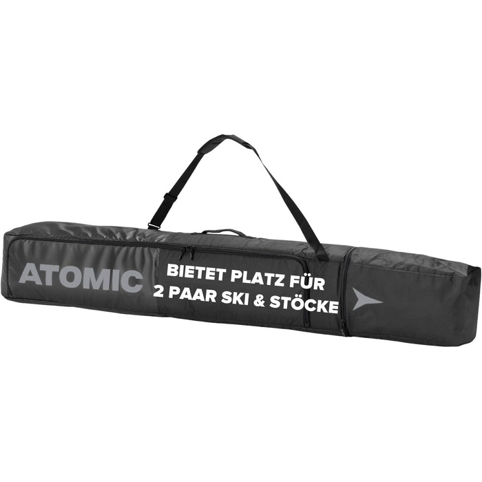 Чохол для двох пар лиж Atomic Double SKI Bag 175-205 см, водостійкий, з ременем, чорний/сірий