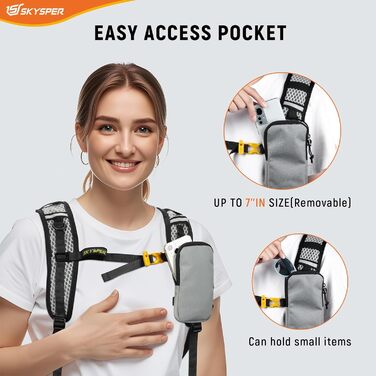 Рюкзак SKYSPER 15 л для туризму, легкий міський рюкзак з нагрудним ременем, універсальний для чоловіків і жінок, сірий