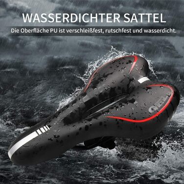 Гелевий велосипедний сідло, ергономічний, амортизований, дихаючий, для BMX/шосе/MTB (червоний)