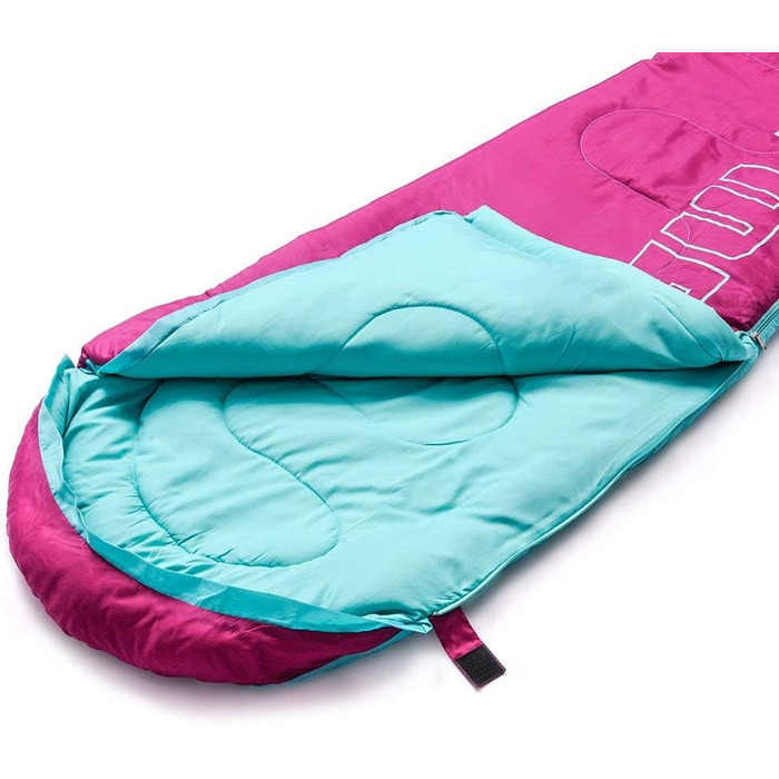 Дитячий спальний мішок Meteor Premium для кемпінгу та відпочинку на природі. Легкий, ультралегкий, підходить для літа, весни та осені. Кольори: темно-зелений/зелений, фуксія/м'ята.