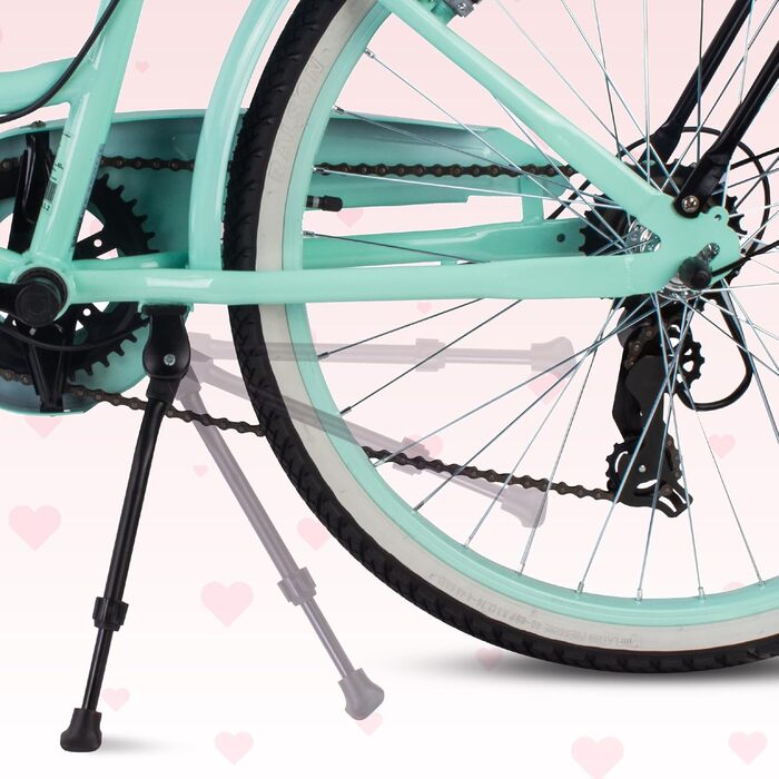 Дівчачий велосипед Sun Baby 20 дюймів, 6 швидкостей Shimano, для дітей 6-10 років, біло-золотий, Heart Bike