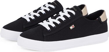 Кросівки жіночі Tommy Hilfiger Vulcanized Canvas Lace Up чорні (38 EU)