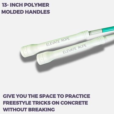 Стрибкове канат Elevate Rope Professionelles Perlen - 3м, регульований, якісні намистини та полішнур. Для фрістайлу, кардіо та трюків. Підходить для всіх рівнів, для використання в приміщенні та на вулиці. Білий/Турквіс/Срібловий.