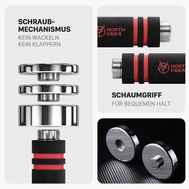 Набір сталевих гантелей Northdeer (2 шт.), вага 1,5 кг, 2 кг, 2,5 кг