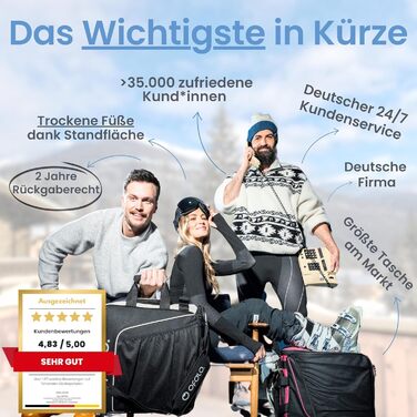 Чохол для лижних черевиків Otaro з відділенням для шолома | Сумка для лиж, шолома та аксесуарів | Водонепроникний, міцний, 60L (Pro, Червоний)