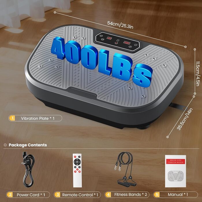 Вібраційна платформа для дому: 120 рівнів, Bluetooth, для тренувань та формування м'язів (200 кг)