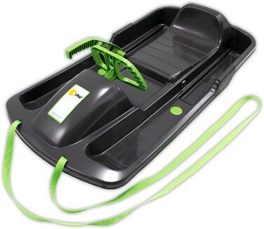 Дитячі санки KHW Snow Fox 95 см з кермом, мотузкою, стійкий пластик, TÜV, антрацит, Німеччина