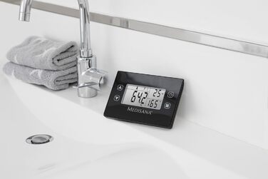 Ваги тіла Medisana BS 460 з цифровим аналізом складу тіла, LCD-дисплеєм, вимірювання жиру, води, м'язів та кісток, до 180 кг, чорний/сріблястий