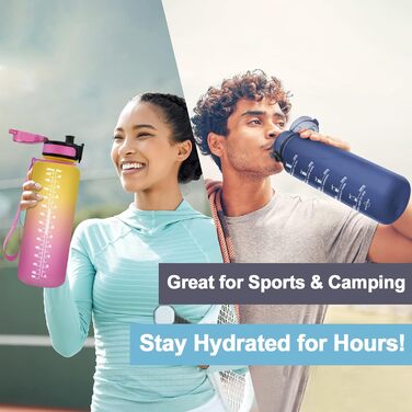 Спортивна пляшка для води Grsta 1,5 л, BPA Free, з фільтром, для газованої води, герметична, з часовою розміткою, чорна-червона, для спорту, школи, офісу та вулиці