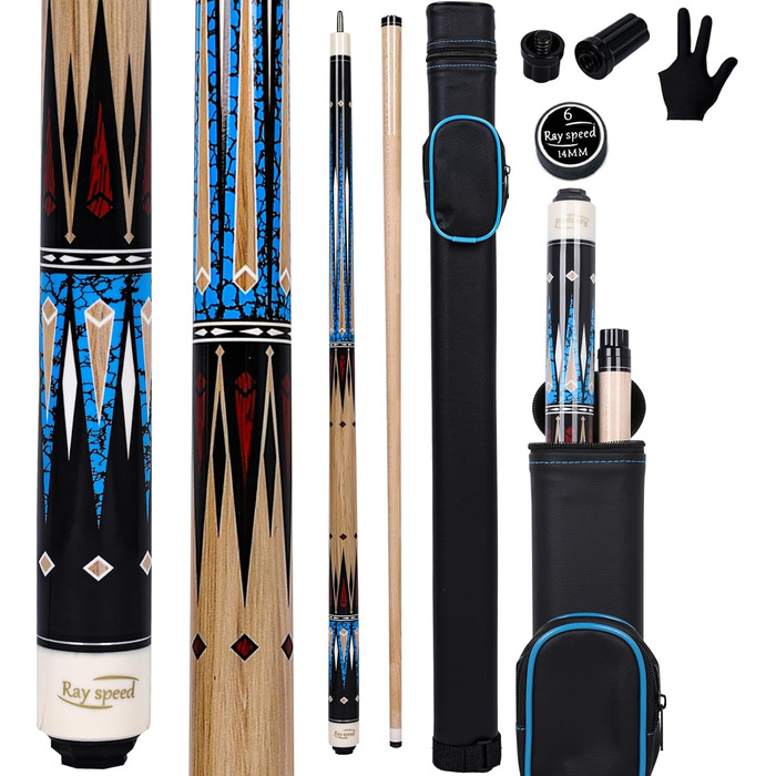 Професійний більярдний кий CGB-500: двочастинний, канадський клен, 58' (19/20oz), з жорстким кейсом