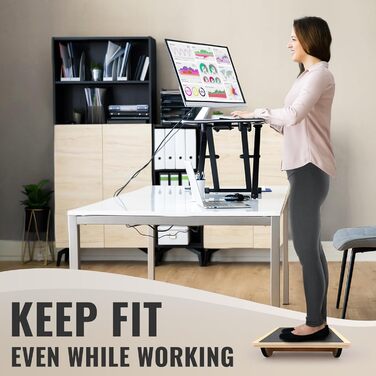 Дерев'яна баланс-дошка, неслизька поверхня, для тренування корпусу та гомілковостопного суглоба