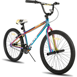 Дитячий велосипед Hiland 24/26 дюймів для хлопчиків і дівчаток, BMX, фрістайл, сталева рама, підходить для дітей від 7 до 10 років, 2 пеги, фрівіл