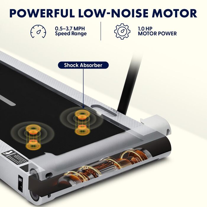 Бігова доріжка Squatz 2-в-1 Walking Pad для дому та офісу (Біла)