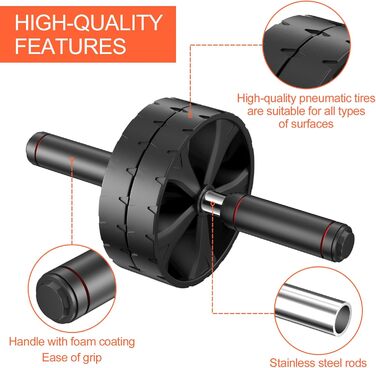 Ролер для пресу та тренажер для живота з колінним килимком, для дому. Ідеально для тренування спини, плечей та пресу