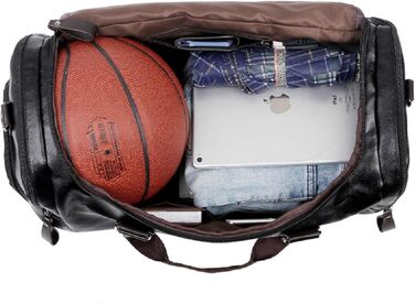 Чоловіча дорожня сумка через плече з PU шкіри, водонепроникна, велика місткість, 20L, чорна