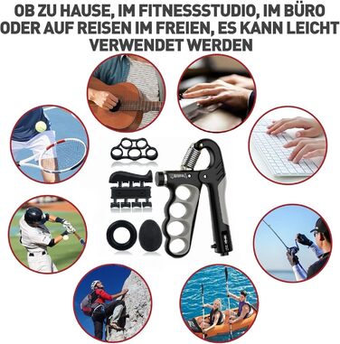 Handtrainer Fingertrainer: Розширювач для рук та передпліч (5-100 кг), тренажер для пальців, масажні м'ячики для реабілітації кисті