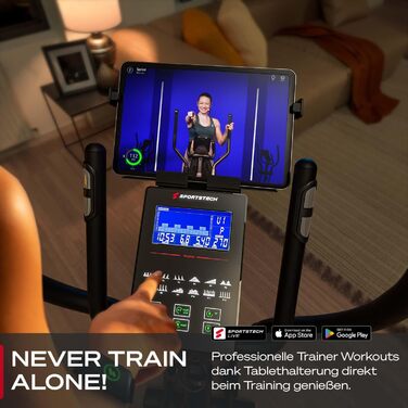 Sportstech CX2 Crosstrainer: тренажер для дому з генератором електроенергії | Німецька якість | Інтерактивні відео-тренування та мультиплеєрний додаток | Сумісний з пульсометром