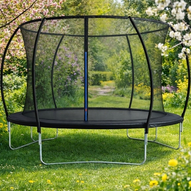 Садовий батут ATLAS SPORT 244 см (8 футів) із захисною сіткою 180 см та драбиною, круглий
