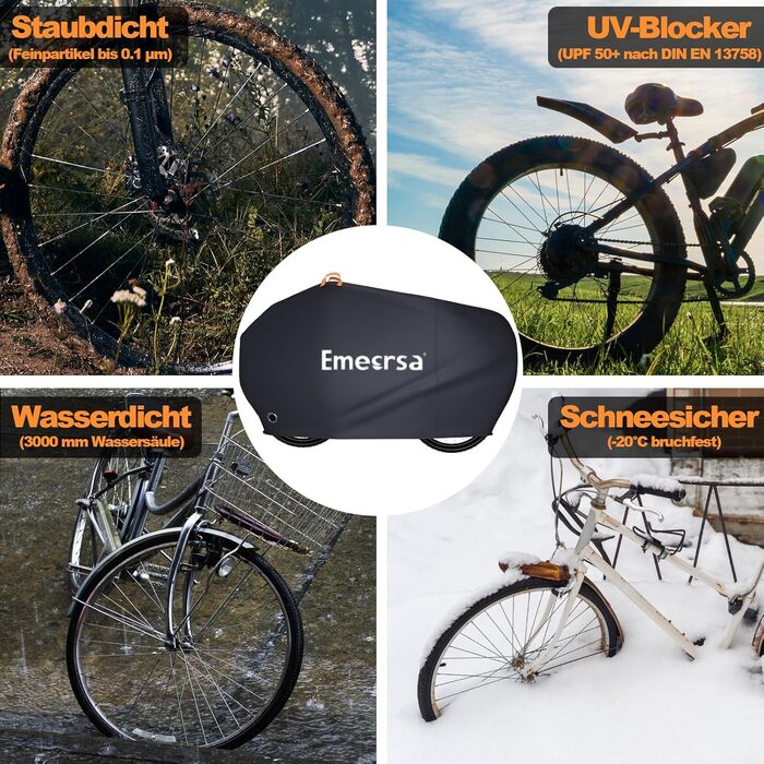 Водонепроникний чохол для велосипеда Emersa 600D Oxford, 180x70x110 см, для 1 велосипеда, темно-синій