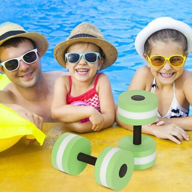 Водні гантелі Aqua Hanteln для аквафітнесу, 2 шт., зелені - для гідроаеробіки, аква-йогінгу, тренувань у басейні для жінок та чоловіків