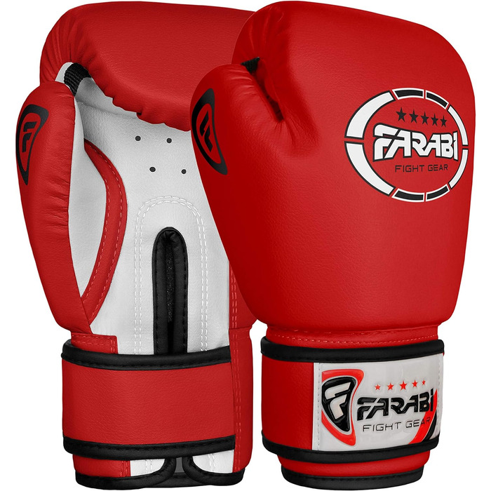 Дитячі боксерські рукавички Farabi 4 oz для боксу, ММА, муай-тай, кікбоксингу, спарингу, тренувань. Розмір 4 oz, червоні. Для дітей 5-10 років