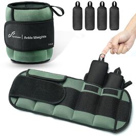 Нагрудники Sportneer з регульованою вагою 0,9-4,5 кг (на щиколотку) / 1,8-9 кг (на пару), вага для ніг та рук, армійний зелений