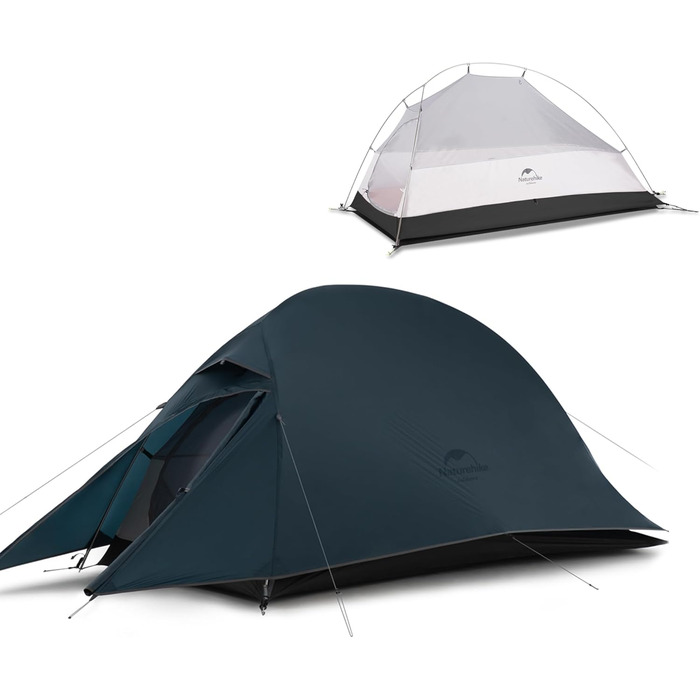 Намет Naturehike Cloud Up 1 - ультралегкий намет для 1 особи, 4 сезони, 20D, Marineblau (морський синій)