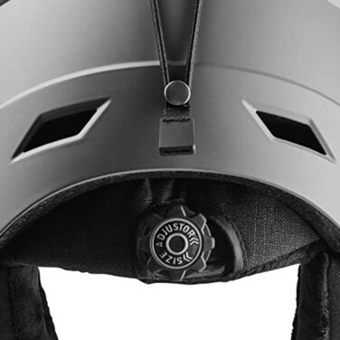 Чорний шлем для катання на лижах Garlos I, дихаючий, унісекс, з вентиляцією та тримачем для маски (gun metal, розмір M 54-57 см)