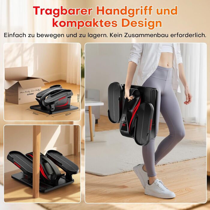 Еліптичний тренажер під стіл для дому, 2 в 1 електричний з 15 швидкостями та 3 автоматичними режимами, тренажер для ніг для літніх людей з пультом дистанційного керування, тихий та портативний (рожевий, 15 швидкостей + 3 автоматичні режими)