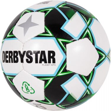 Футбольний м'яч DERBYSTAR Planet APS v21, біло-зелено-чорний, розмір 5