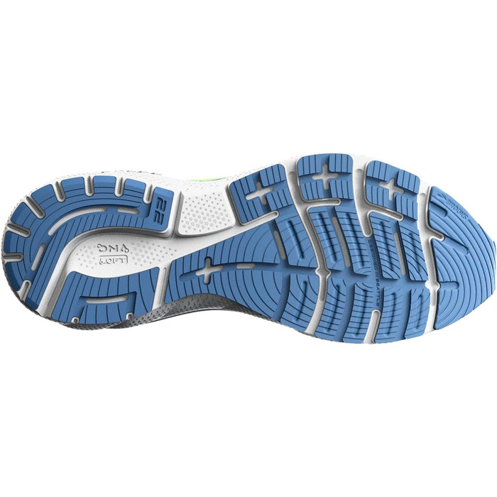 Brooks Adrenaline GTS 22 – жіночі кросівки для бігу з підтримкою (35.5 EU, Сріблясто-блакитно-зелені)