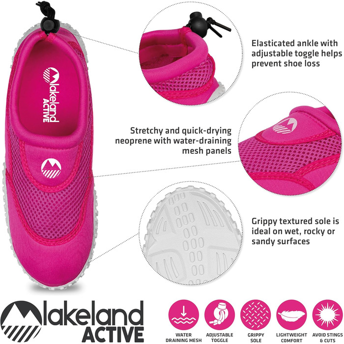 Активні аквашузи Lakeland Active Eden для жінок та дівчаток (40 EU, Супер рожевий)