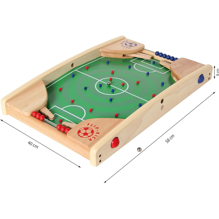 Настільна гра Bartl Flip Kick Deluxe 58 см — фліппер та кікер для 2 гравців, для дітей та дорослих від 4 років