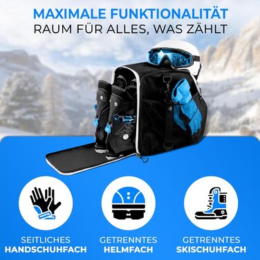 Чохол для лижних черевиків STYNGARD Zermatt 40L з відділенням для шолома та аксесуарами - чорно-білий