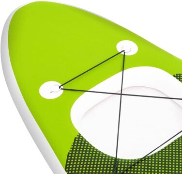 Надувна SUP-дошка для дорослих vidaXL 330x76x10 см, комплект: весло, насос, зелена, для серфінгу, сапборд, фановий падлборд