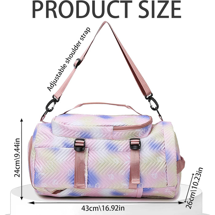 Спортивна сумка AUNGKWANG для дівчаток, рожева: водонепроникна, з відділенням для взуття та мокрих речей