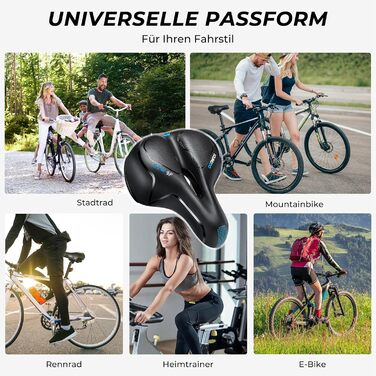 Велосипедне сидіння YOUNGDO: гелеве, комфортне, дихаюче, з амортизацією, ергономічне, водонепроникне, блакитне для міста