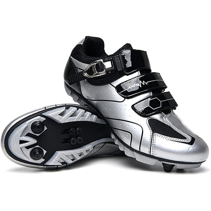 Велосипедні черевики для жінок та чоловіків, MTB, Mountainbike, кросівки, дихаючі, Outdoor, велосипедні, Spin, MTB черевики (44 EU, Срібний)