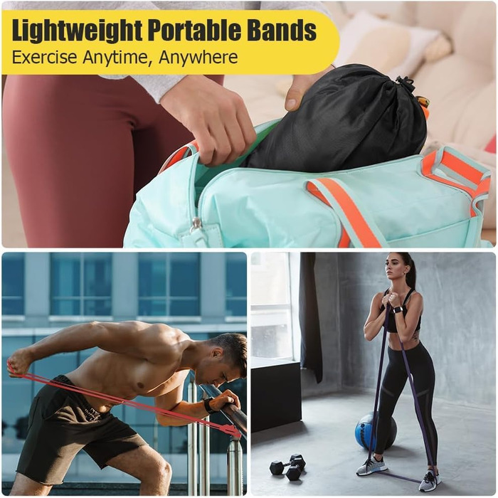 Набір еластичних стрічок Flintronic для фітнесу та йоги, 150LBS, 12 шт.