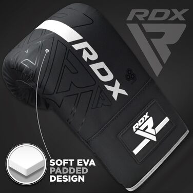 Боксерські рукавички RDX для кікбоксингу та Муай-Тай, штучна шкіра Maya Hide, для боксу, ММА, спарингів і тренувань з мішком, білі