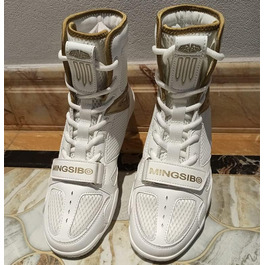 Чоловічі боксерські черевики BLBK для боротьби, кікбоксингу, муай-тай, спарингу та тренувань. Дихаючі боксерські черевики для чоловіків та юнаків, 30 EU, білий колір