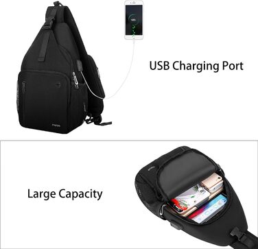 Слінг-рюкзак MOSISO з USB, універсальна сумка на плече для подорожей, прогулянок, міський грудний рюкзак із квадратною передньою кишенею