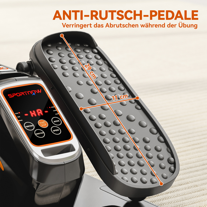 Електричний еліптичний тренажер, педальний пристрій з 12 регульованими рівнями швидкості, портативний, легкий, з пультом дистанційного керування, LED-дисплеєм, сталевим та пластиковим корпусом, чорного кольору.