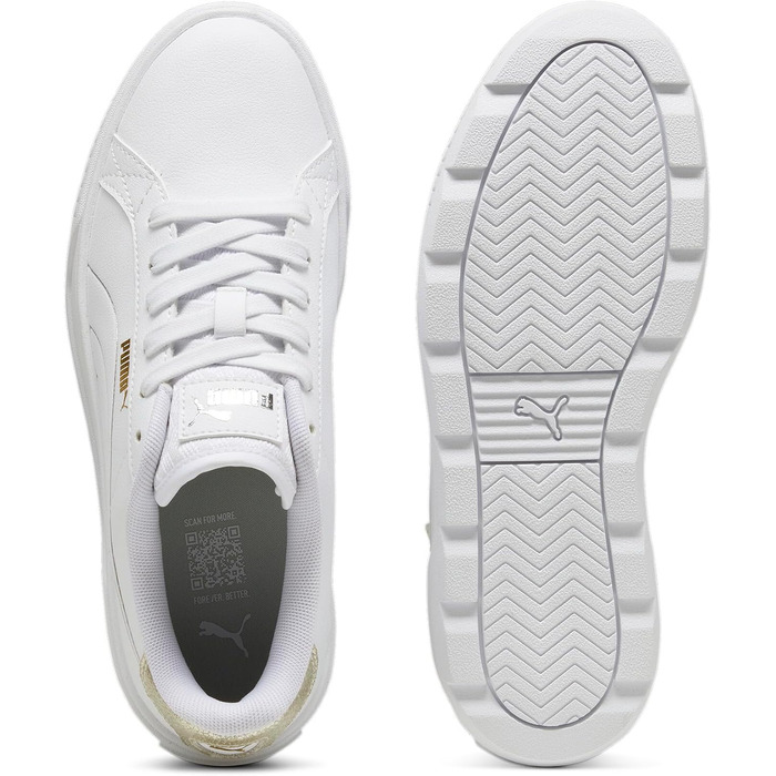 Жіночі кросівки Puma Karmen L біло-сріблясті з золотистими деталями, розмір 38.5 EU