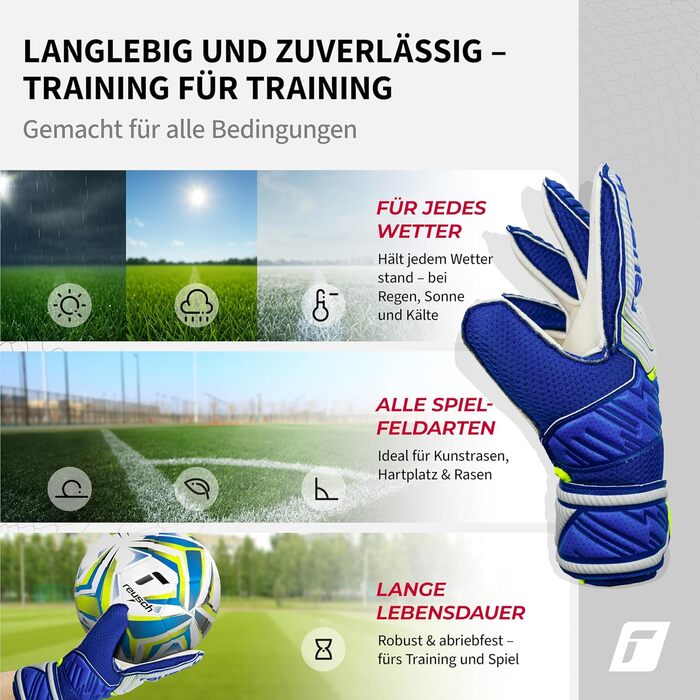 Воротарські рукавички Reusch Attrakt Solid Junior для дітей 5-16 років (Vapor Gray/Deep Blue 6)