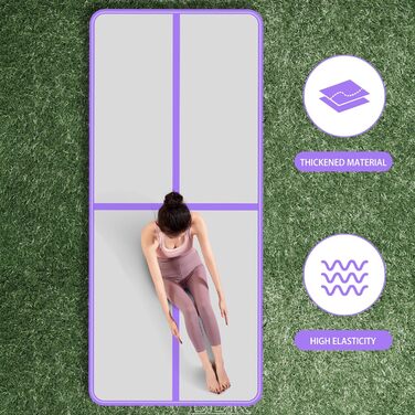 Надувний килимок для гімнастики BPB з електричним насосом. 10ft (300x100x10cm) - тренажер для акробатики, дому, спортзалу, йоги, пляжу та інших видів спорту