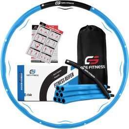 Фітнес-хулахуп GATE FITNESS для дорослих та дітей для схуднення, багатосегментний обруч з хвилястим дизайном та м'яким покриттям (Блакитний-Чорний)